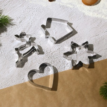 Set of confectionery "Christmas", cookies for cookies 4 pcs, scapula 1 pc-3