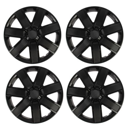 Wheel caps R14 "Galaxi", black gloss carbonate, set 4 pcs