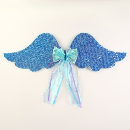 Carnival set "Angel" 2 items: skirt, wings, blue color-3