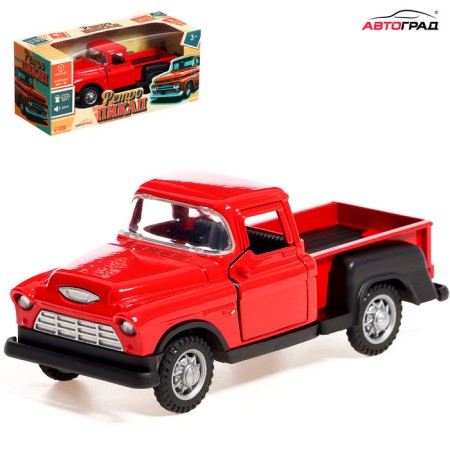 Retro pickup machine, metallic, inertia, doors, light and sound effects, 1:32, red red and sound effects open