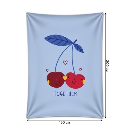 Decorative panel with photo printing "Vishinki together", vertical, size 150x200 cm-1