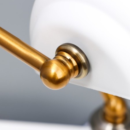 Banker desktop lamp E27 40W white brass 20x26x36cm-5