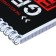 Notepad A6 60 sheets in the cage on the crest "red and black", cover coated cardboard, selective UV-lak, block 65 g/m2, mix