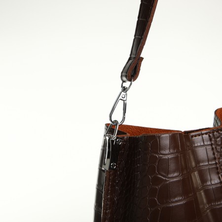 Women's bag on magnet Textura, average size, brown color-5