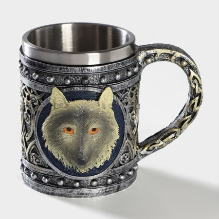 Mug "Wolf", 400 ml, silver color