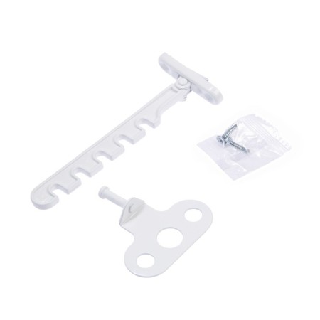 The opening limiter is metallic, white-1