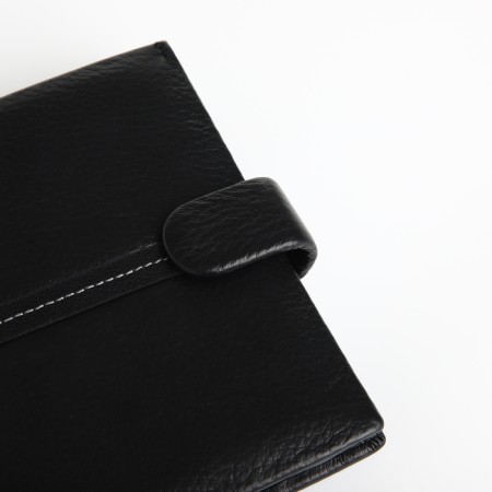 Male purse on the button, department for auto documents, black color-3