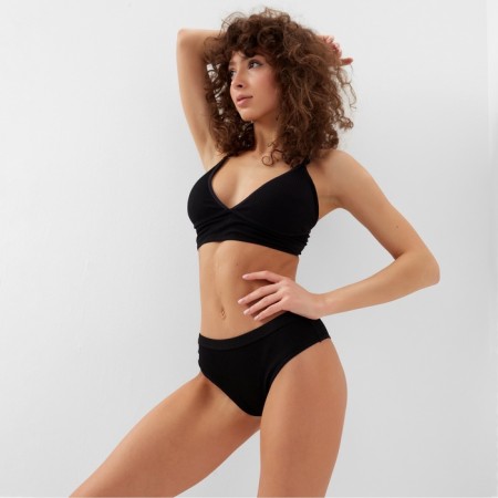 Female set (top, panties) Black color, size 42-44-4