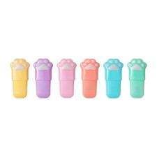 A set of markers of textbooks 6 pieces 6 colors, in the pencil case on the zipper paws pastel
