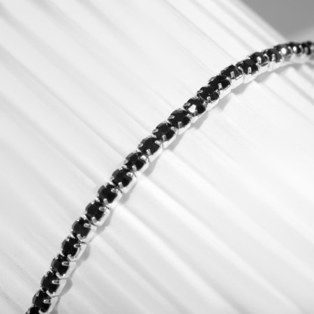 Bracelet "ice" 1 row, gray color in silver, 7 cm-1