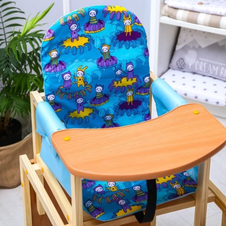 Stool for feeding "Butuz", transformer, blue color, Mix drawing-2