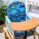 Stool for feeding "Butuz", transformer, blue color, Mix drawing