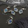 Charm "amulet" Hams's hand, blue color in silver