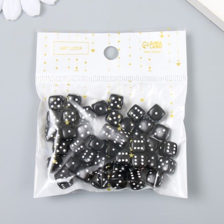 Beads for creativity Plastic "Black Playing Cube" White Points set 20g 0.8x0.8x0.8 cm 78118-4