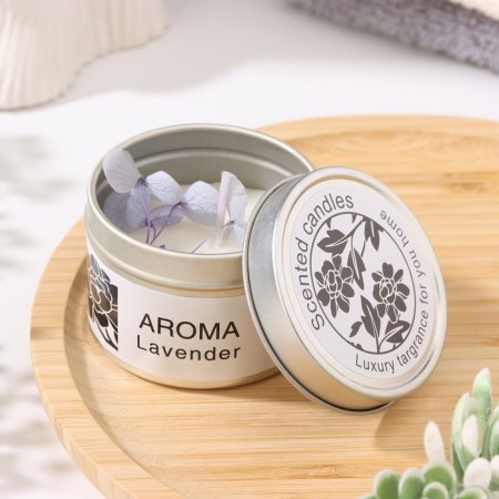 Aromatic candle in a jar, sea, flowers, 4.5x6 cm, mix-6