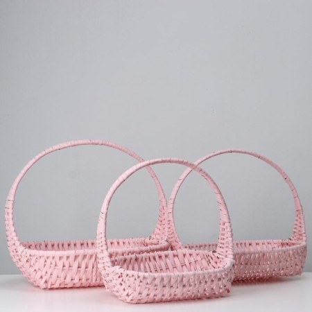 A set of baskets, 3 pcs, 38x29x10x34 cm, pink-1