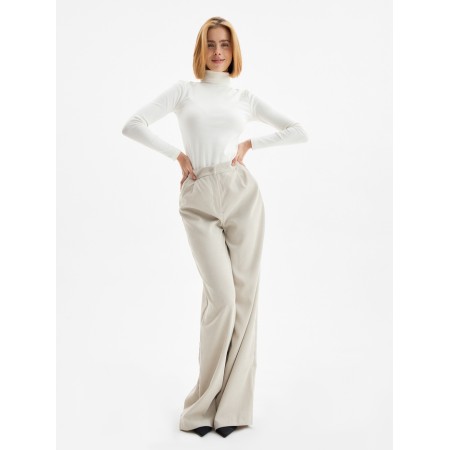 Women's Palazzo trousers, minku, gray-beige color, size 48-1