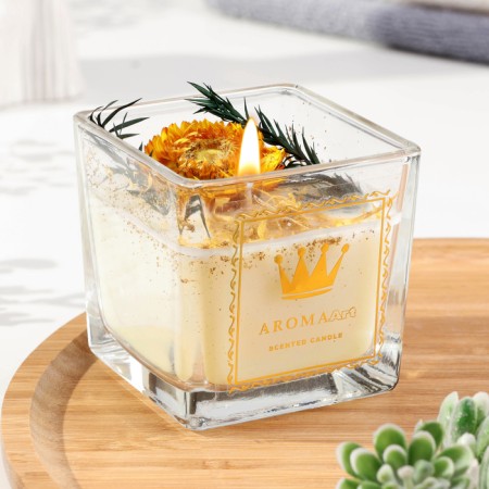 Aromatic candle "Aroma Art", passionate samba, square, 8x10.5 cm