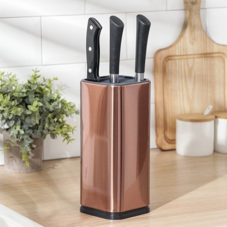 Magistro knife and scissors stand "Bronze", 10 × 10 × 23 cm, bronze color-2