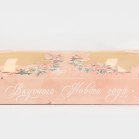 Box for Capcake "Winter Flowers", 8 x 16 x 11.5 cm, New Year-3