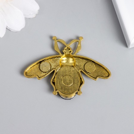 Decor for creativity metal, rhinestones "fly" gold 3.5x4.7 cm-2