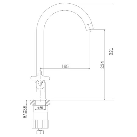Rossinka RS39-72U shell mixer, two-handed, with 321mm rotary light, chrome-1