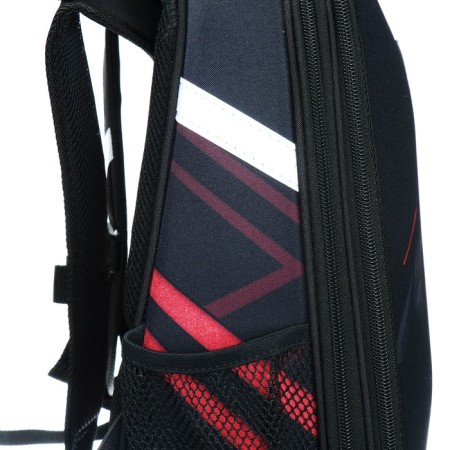 School backpack 38 x 30 x 16 cm, ergonomic back, Stavia "Super Car", black/red-10