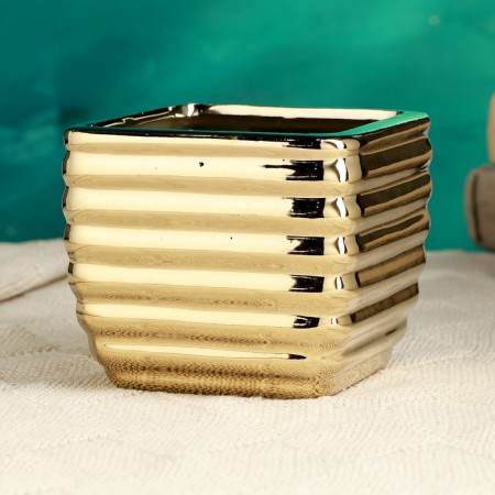 Kashpo "Straips" Golden, 10x10x8.5cm-1
