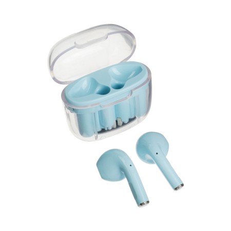 Wireless headphones Pro13, TWS, inserts, BT 5.0, 30/180 mAh, transparent, blue-2
