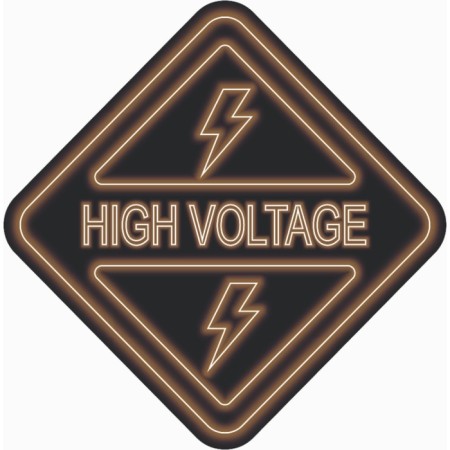 Decorative sign (poster) "High voltage" 32x32 cm, plastic