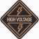 Decorative sign (poster) "High voltage" 32x32 cm, plastic