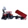 Tractor inertial "Farmer" with trailer and interchangeable buckets, burgundy color