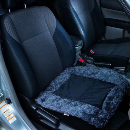 Nabbage on the seat Matech Alaska Line, fur, 48 x 52 cm, black, dark gray