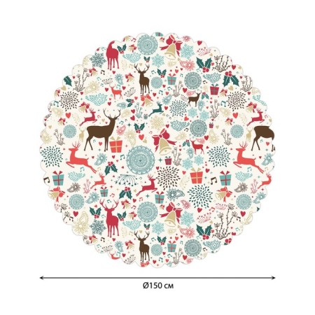 The tablecloth “New Year's deer”, round, Saten, d = 150 cm-1