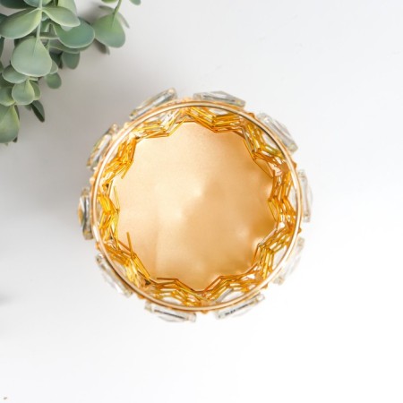 Summary Metal for 1 candle "Crystals. Golk" Gold 21x11x11 cm-3