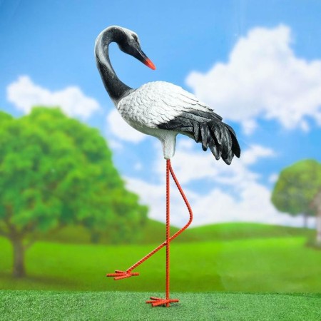 Garden figure "Crane with a bent neck" 16x42x60cm-1