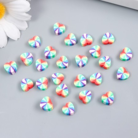 Beads for PVC Creativity "Hearts Rainbow" set 25 pcs 0.5x1x1 cm