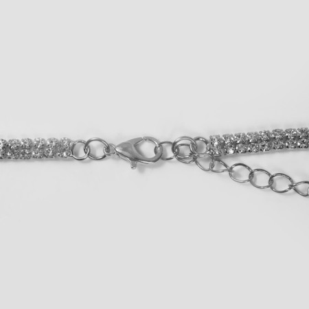 The necklace "Hollywood" Waterfall, 6 rows, white color in silver, 30 cm-1