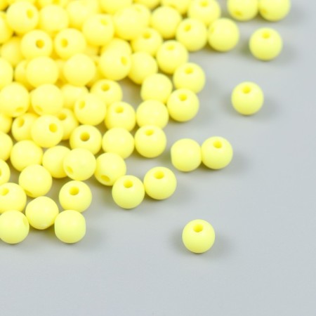 Plastic beads "Light yellow" glossy set 25 grams d = 0.6 cm