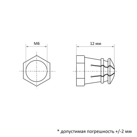 Dowel "Tundra Krep", furniture, metal, "Busola", galvanized, carving M6, 4 pcs-9