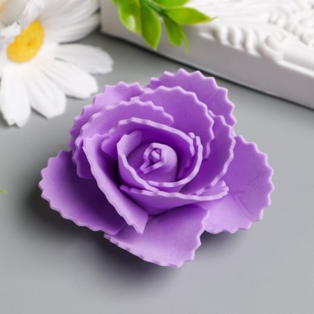 Decor for creativity "Violet rose with wavy petals" d = 5 cm-2