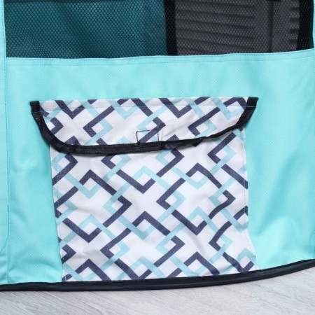 An animal aviary, a tent with a pattern, round, 110 x 55 cm, blue-7