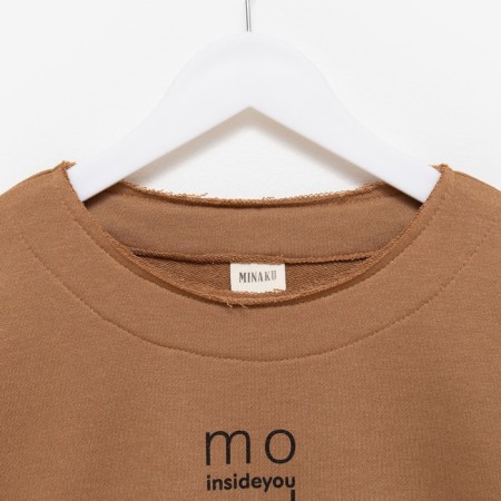 Children's costume (sweatshirt, trousers) minku brown color, height 146-6