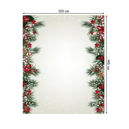 Tables on the table "Bilateral Christmas Design", rectangular, Saten, size 120x145 cm-1
