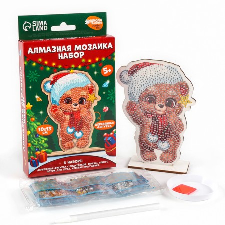 Diamond mosaic on a wooden figure "Medvetzhok"-1