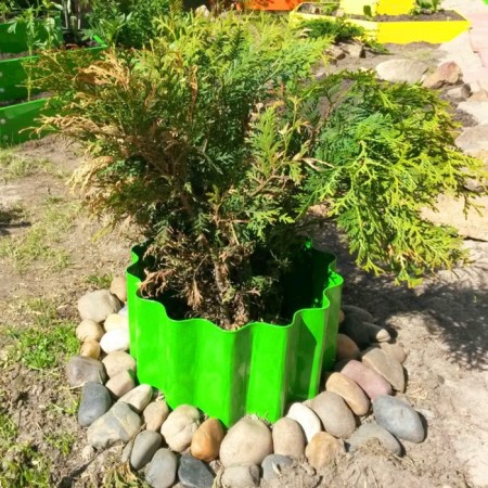Fencing for the flowerbed, 110 × 24 cm, green, "wave", Greengo-1