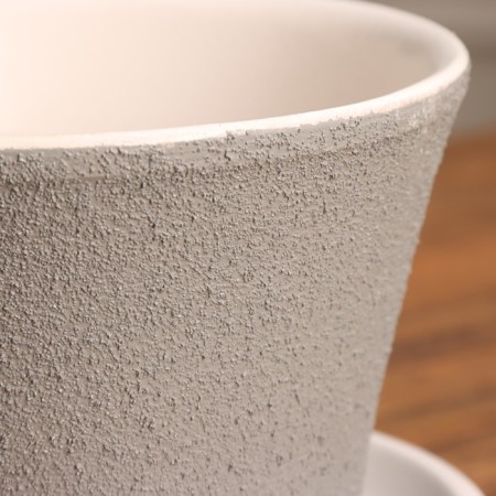 Flower pot "Trento" gray relief 0.8 l-2