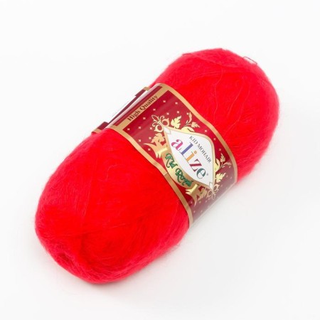 Yarn "KID Royal 50" 62% moher, 38% polyamide 500m/50g (56 red)-1
