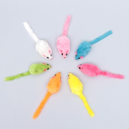 A toy for cats "Small Mouse" 6 cm, with cat's mint inside-6