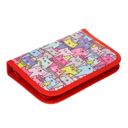 School Penal on a zipper 13 x 19.5 cm "cats" fabric, 1 section-1